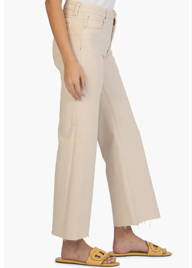 Meg High Rise Fab Ab Raw Hem Denim-Ecru