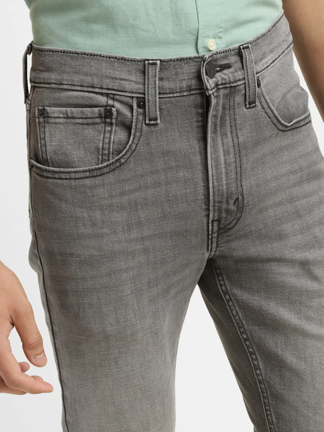 Men's 655'04 Grey Skinny Fit Mid Rise Jeans