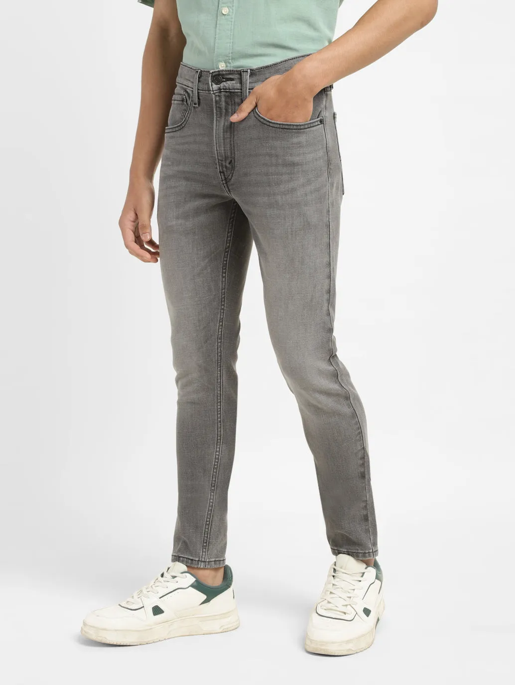Men's 655'04 Grey Skinny Fit Mid Rise Jeans