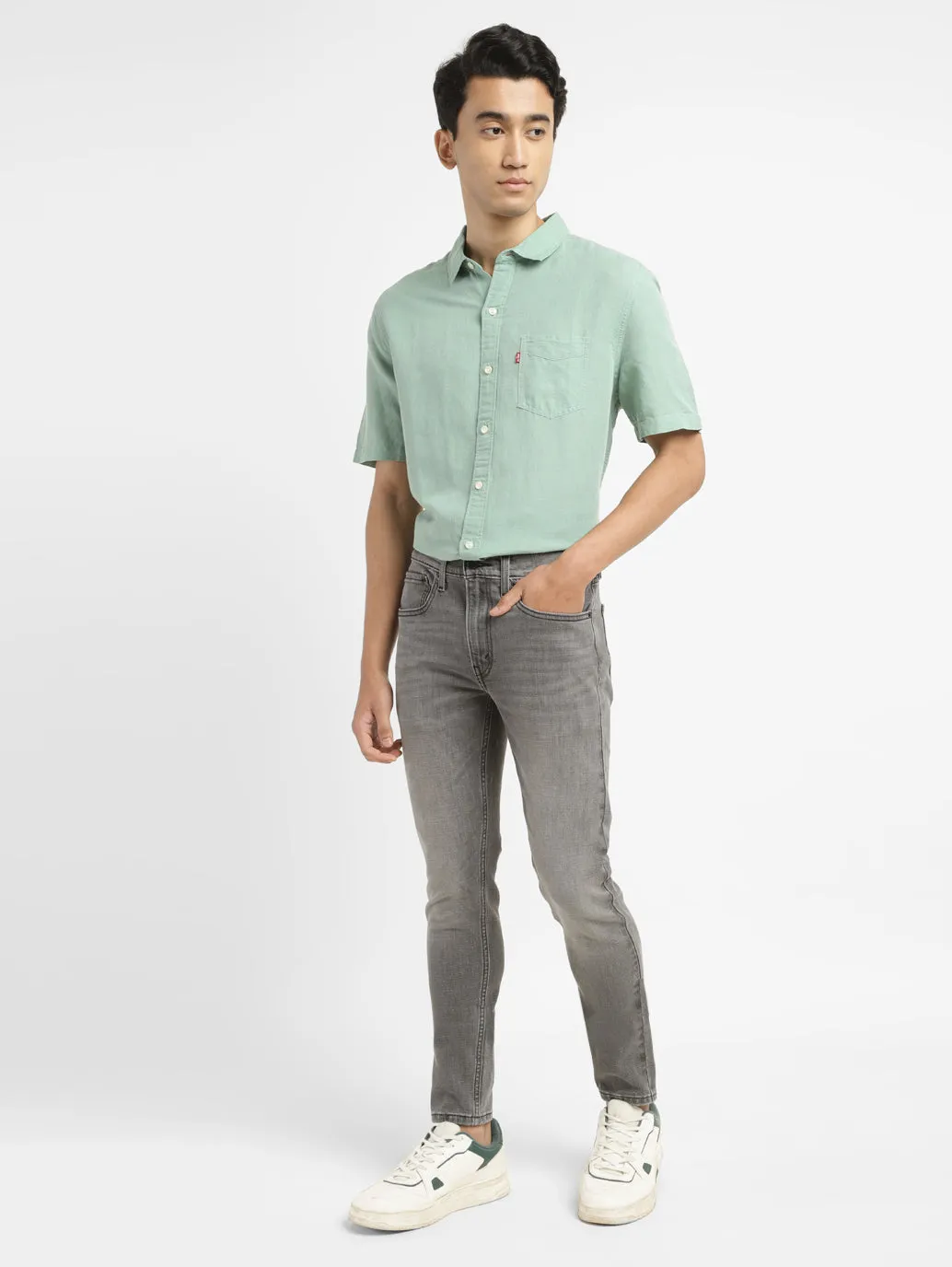 Men's 655'04 Grey Skinny Fit Mid Rise Jeans