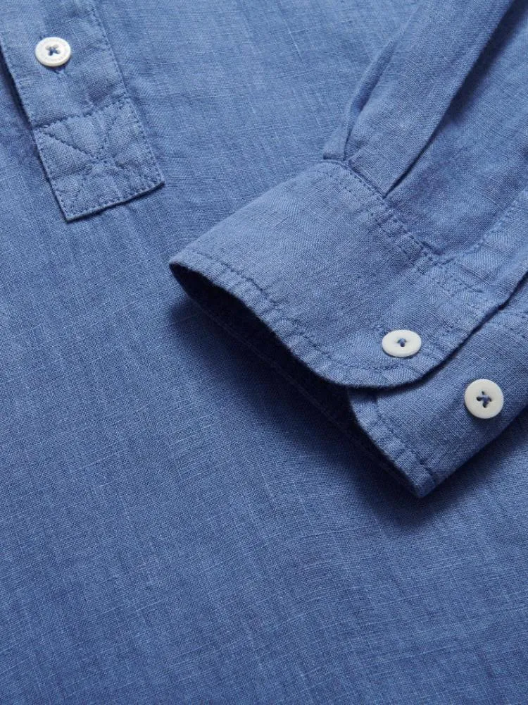 Men's Deep Blue Hoffman Linen Shirt