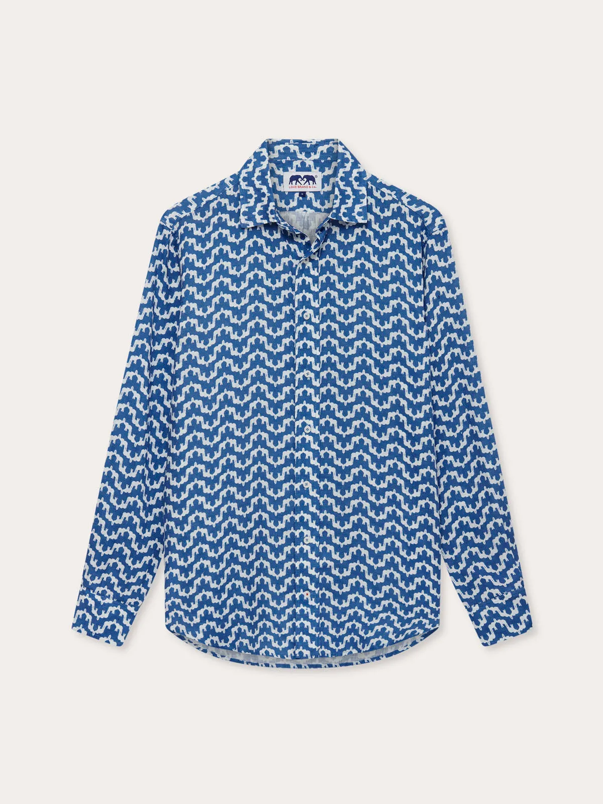 Men's Elephant Palace Blue Abaco Linen Shirt