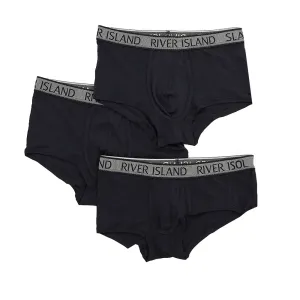 Men's Pack Of 3 Stretch Reduced Leg Boxer,Black