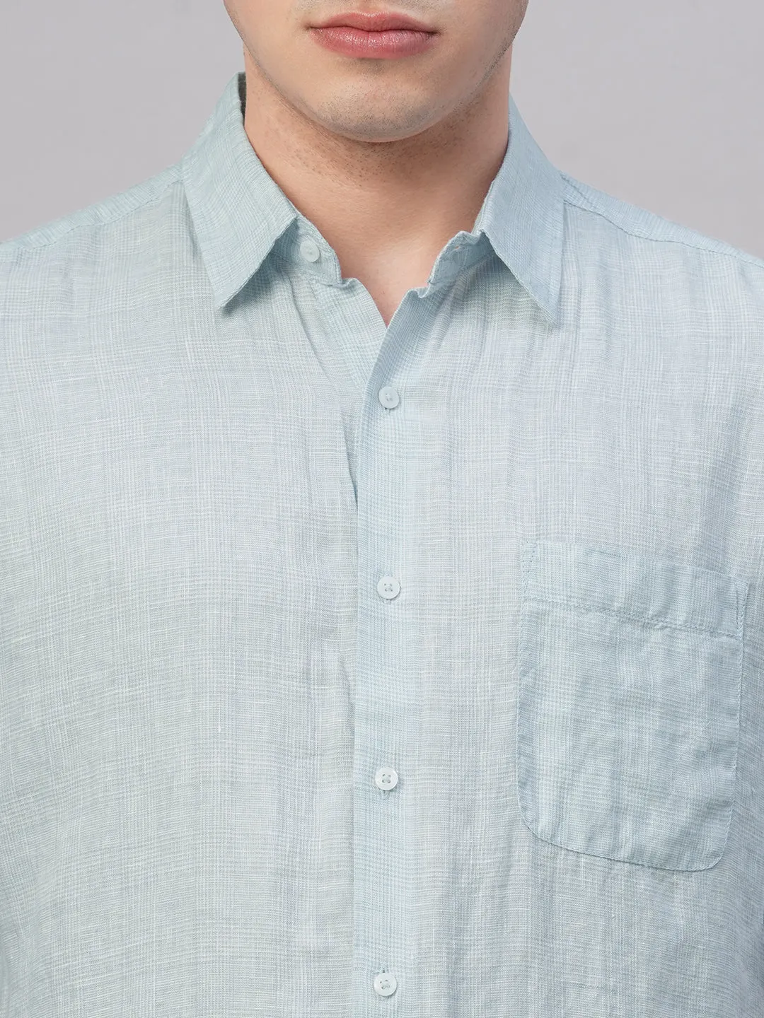 Men's Sky 100% Linen Regular Fit Shirt