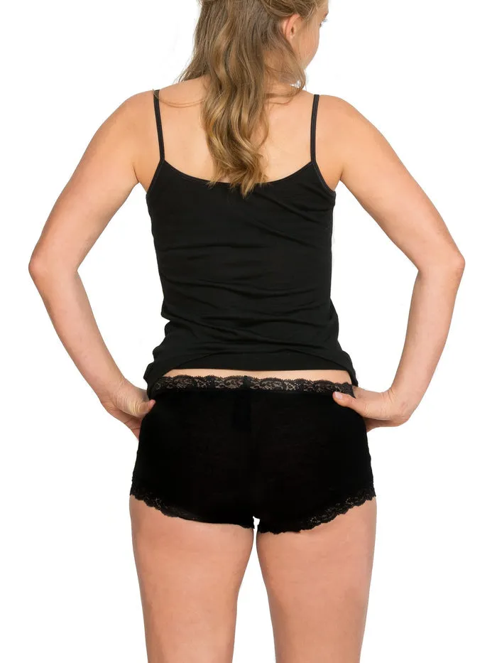 Merino Boy Shorts With Lace