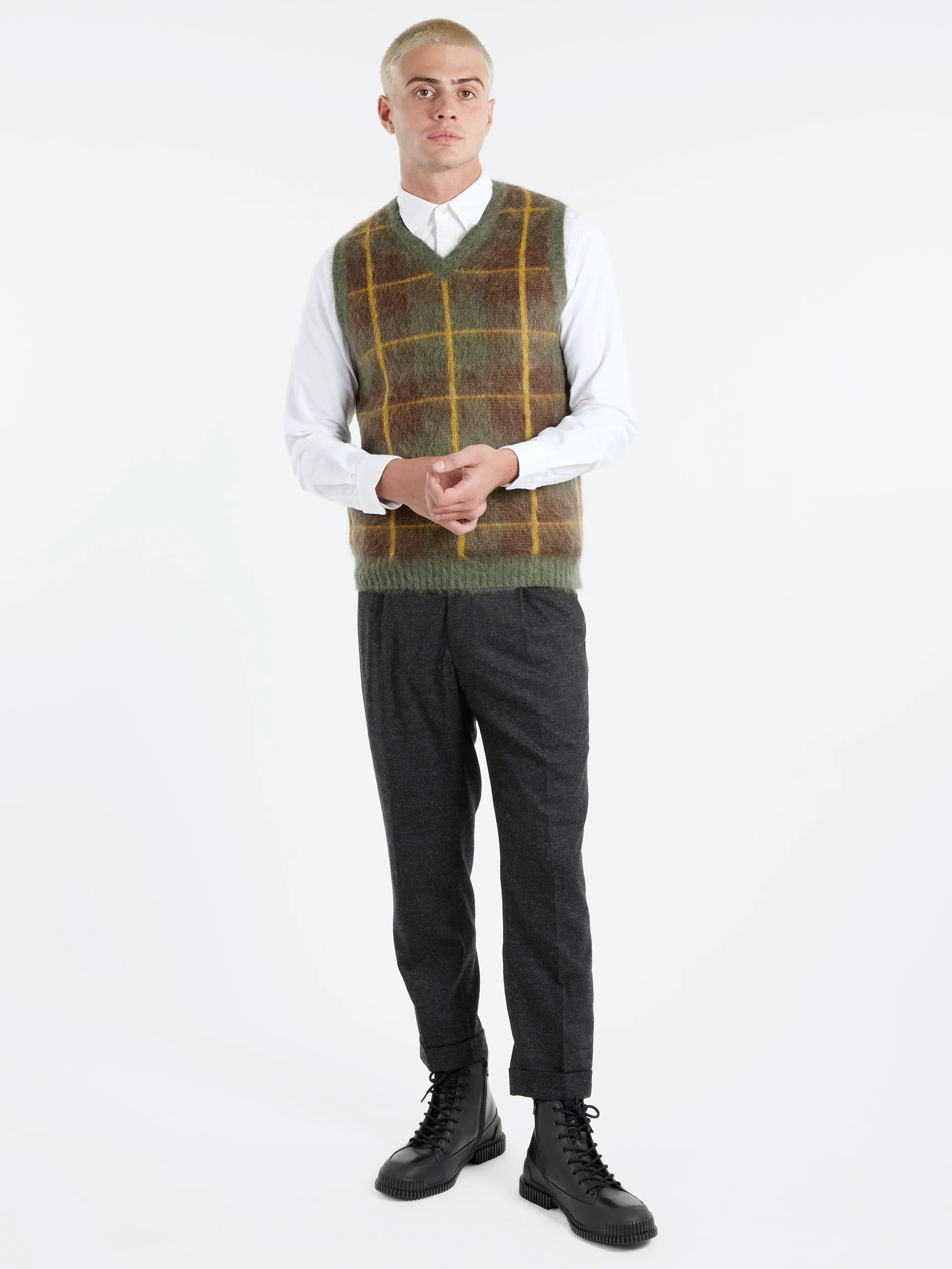 Mohair Check Vest