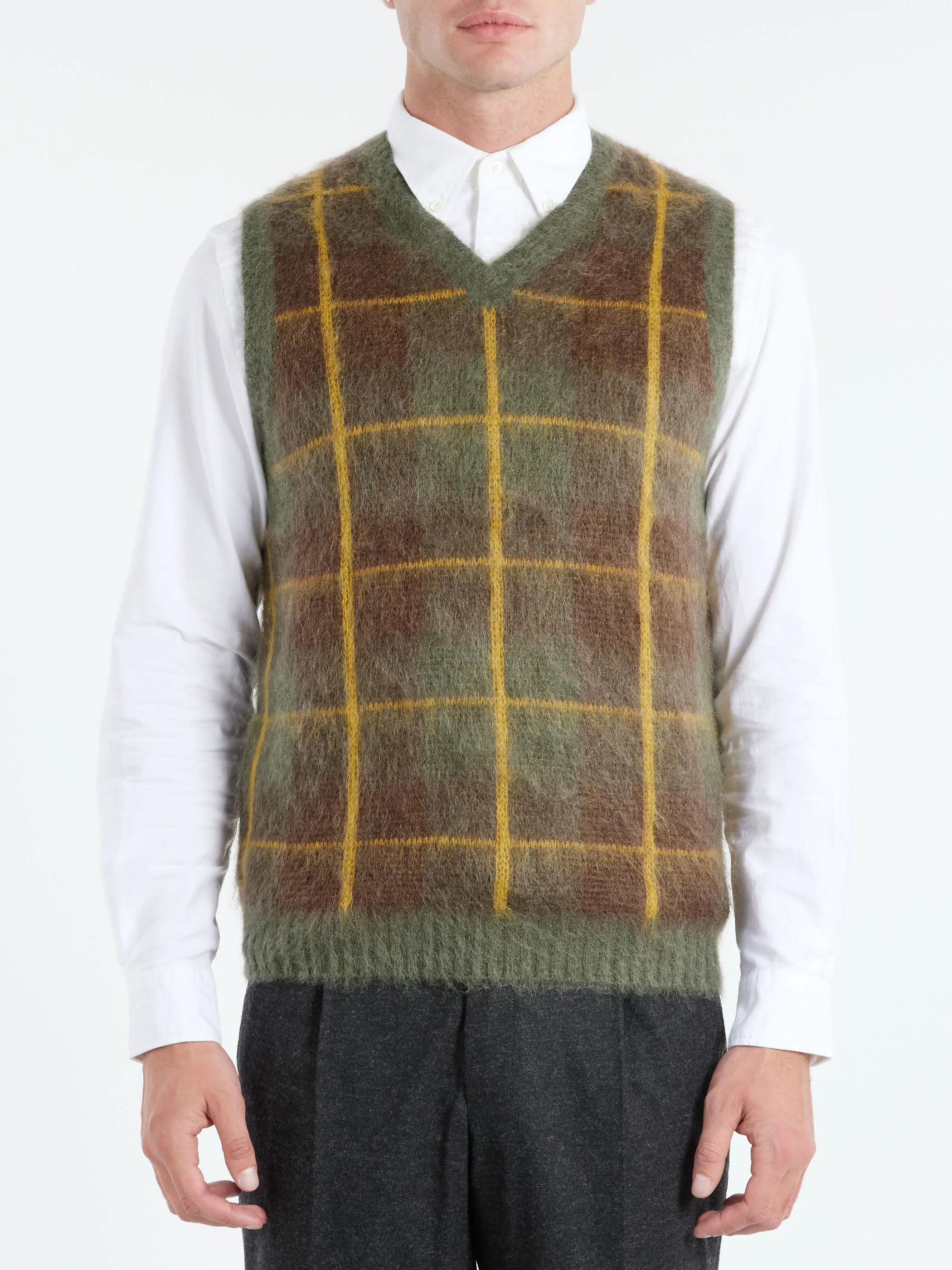 Mohair Check Vest