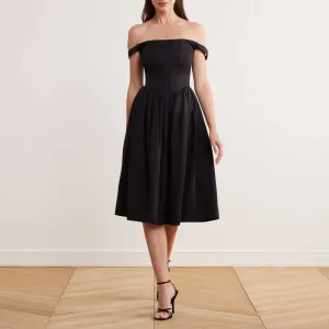Off Shoulder Corset Midi Dress