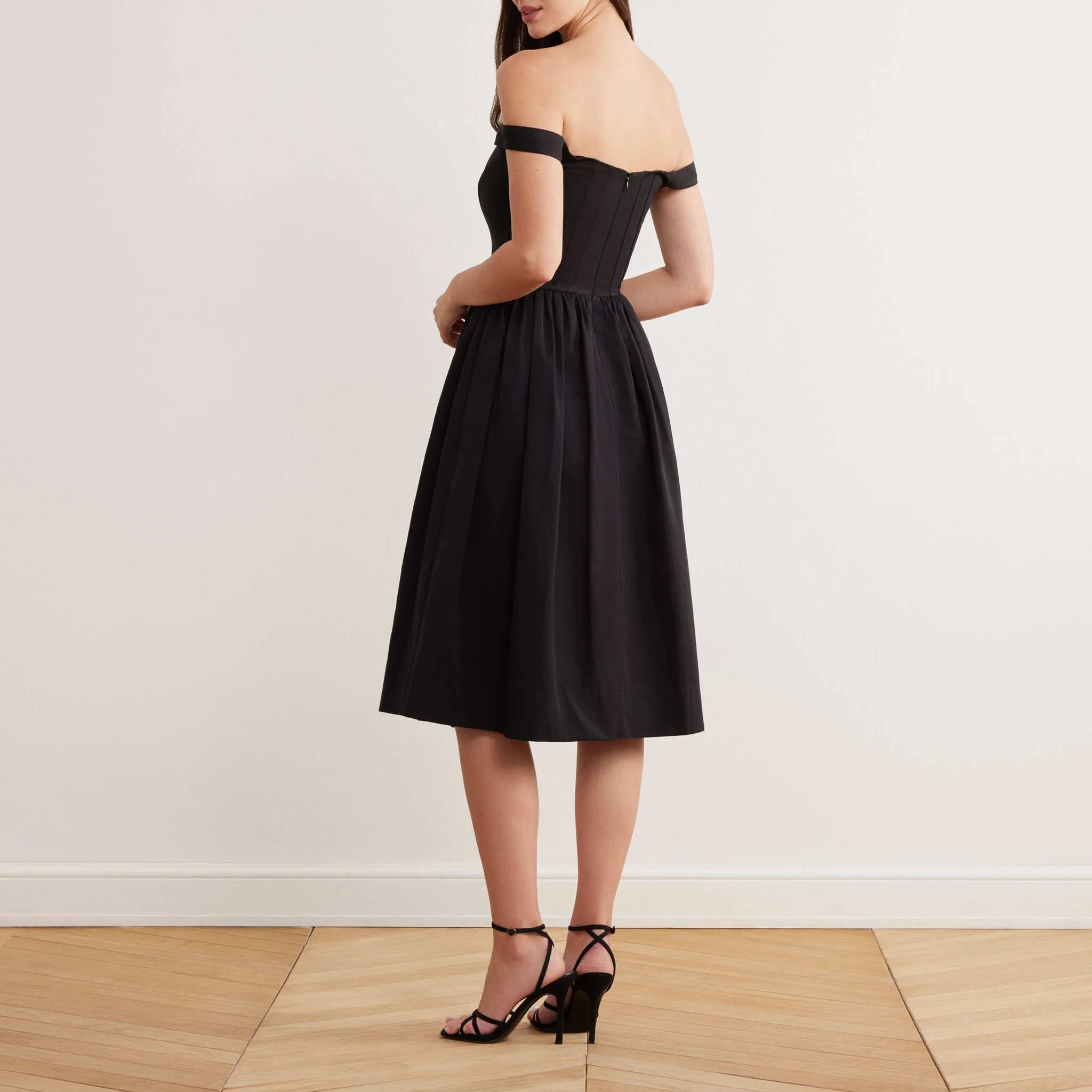 Off Shoulder Corset Midi Dress