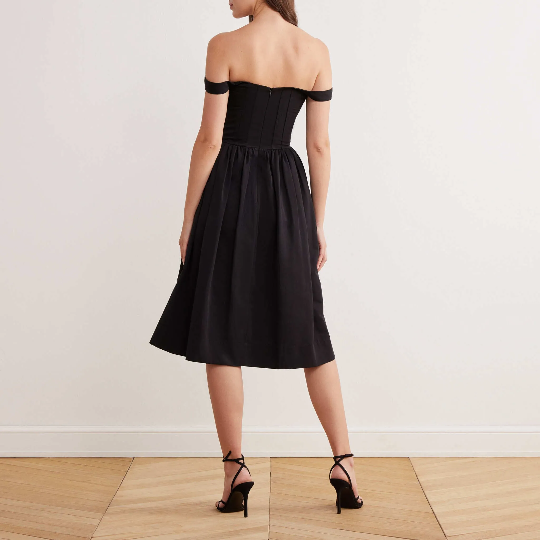 Off Shoulder Corset Midi Dress