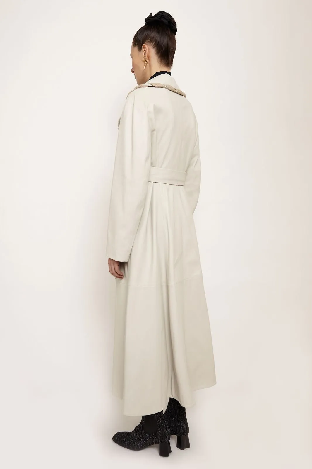 PECHE LEATHER TRENCH COAT