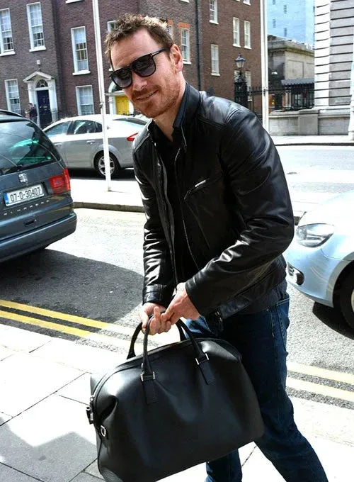 Premium Black Leather Jacket Worn By Michael Fassbender | Michael Fassbender Premium Black Leather Jacket