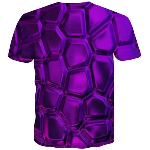 Psychedelic T-shirt Men Geometric T-shirts 3d Purple Tshirts Casual Abstract T shirts Funny Gothic Tshirt Printed Short Sleeve