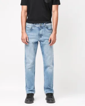 Rare Rabbit Men's Polin Light Blue Light Wash Mid-Rise Regular Fit Jeans