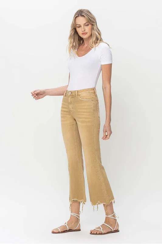 Sara Vintage High Rise Raw Flare Hem Jeans
