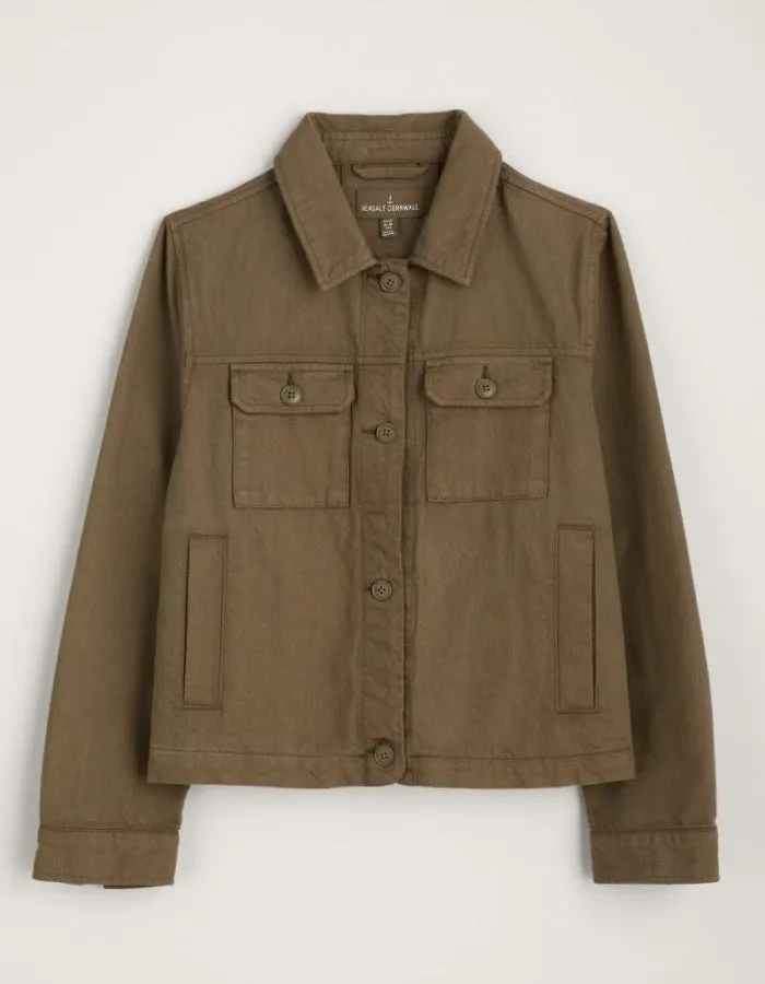 Seasalt Ballad Denim Jacket in Sea Grass