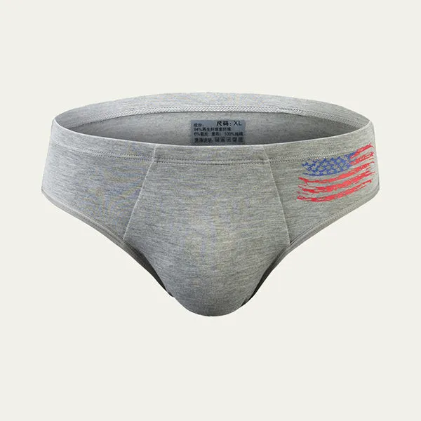 Sexy Printing Cotton Soft Breathable Sweat Absorbing U Convex Pouch Briefs for Men
