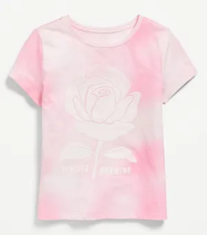 Short-Sleeve Graphic T-Shirt for Girls Pink Tie Dye