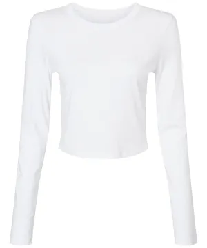Solid White Blend - Women’s micro rib long sleeve baby t-shirt