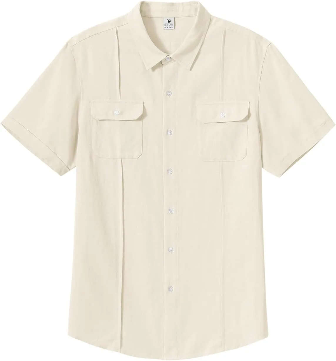 TBMPOY Mens Linen Button Down Shirts Short Sleeve Summer Beach Shirt Casual Hawaiian Dress Shirts for Men with Two Pockets