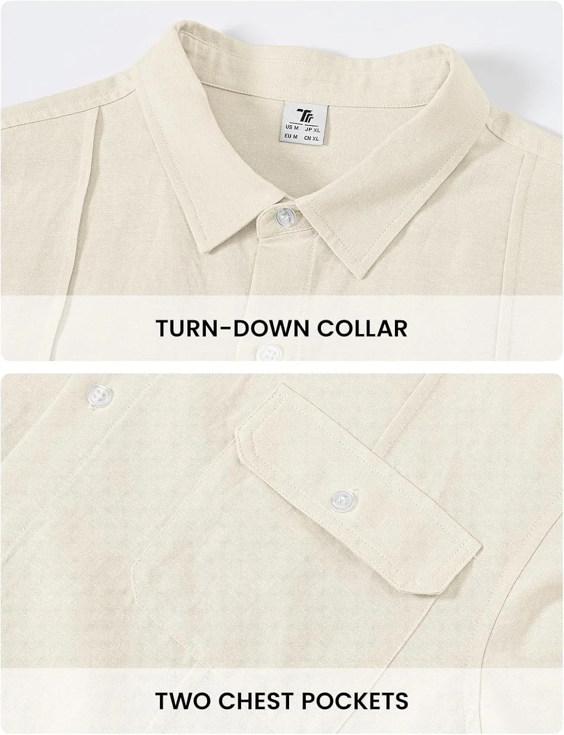 TBMPOY Mens Linen Button Down Shirts Short Sleeve Summer Beach Shirt Casual Hawaiian Dress Shirts for Men with Two Pockets