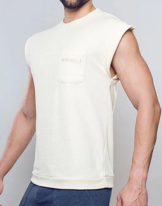 Terry Towelling Tank - Off White