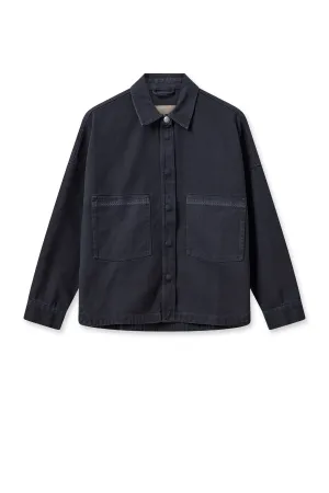 TIA EMBROIDERY COTTON SHIRT SALUTE NAVY