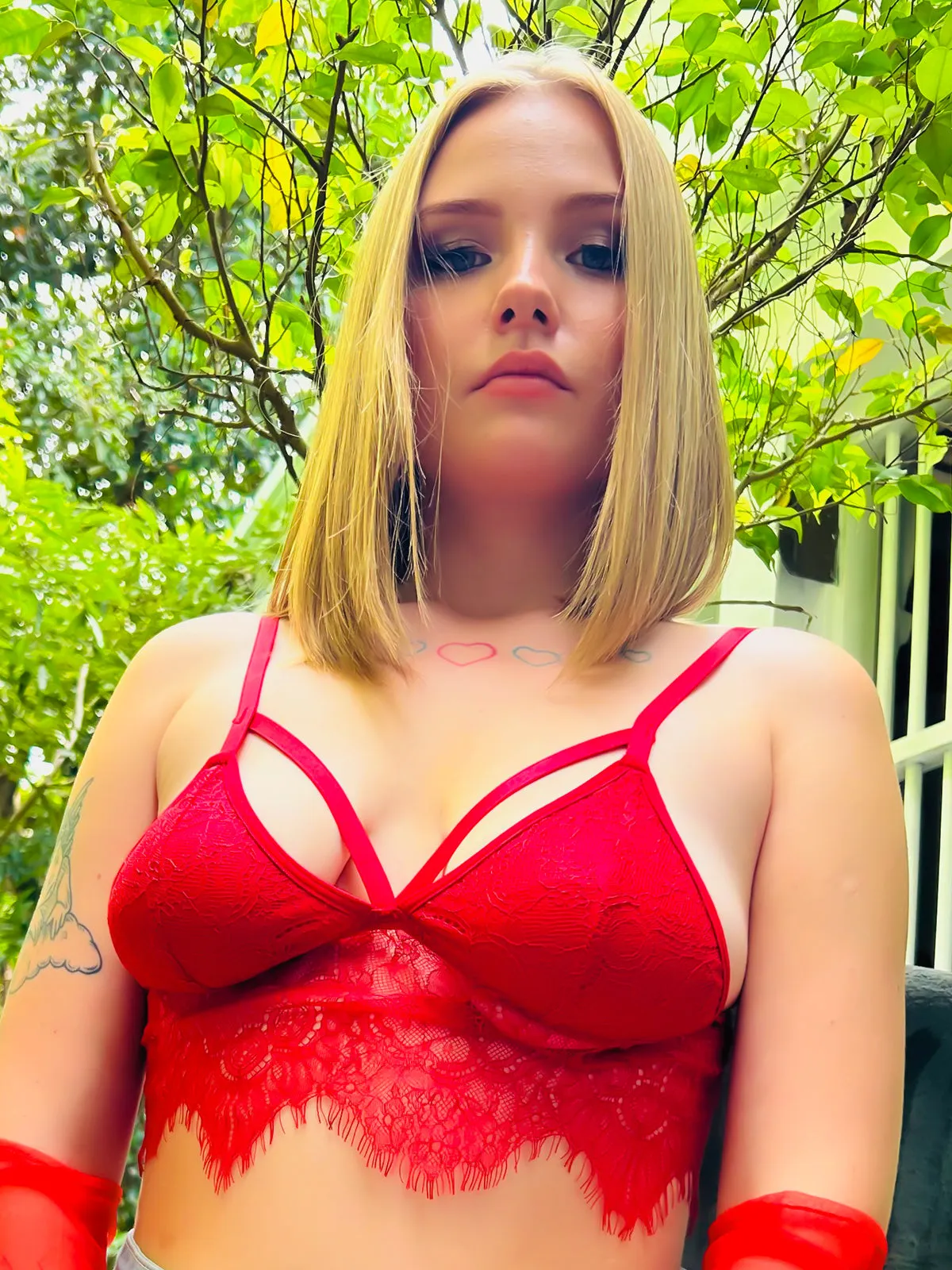 Velvet Eyelash Lace Bralette - Red