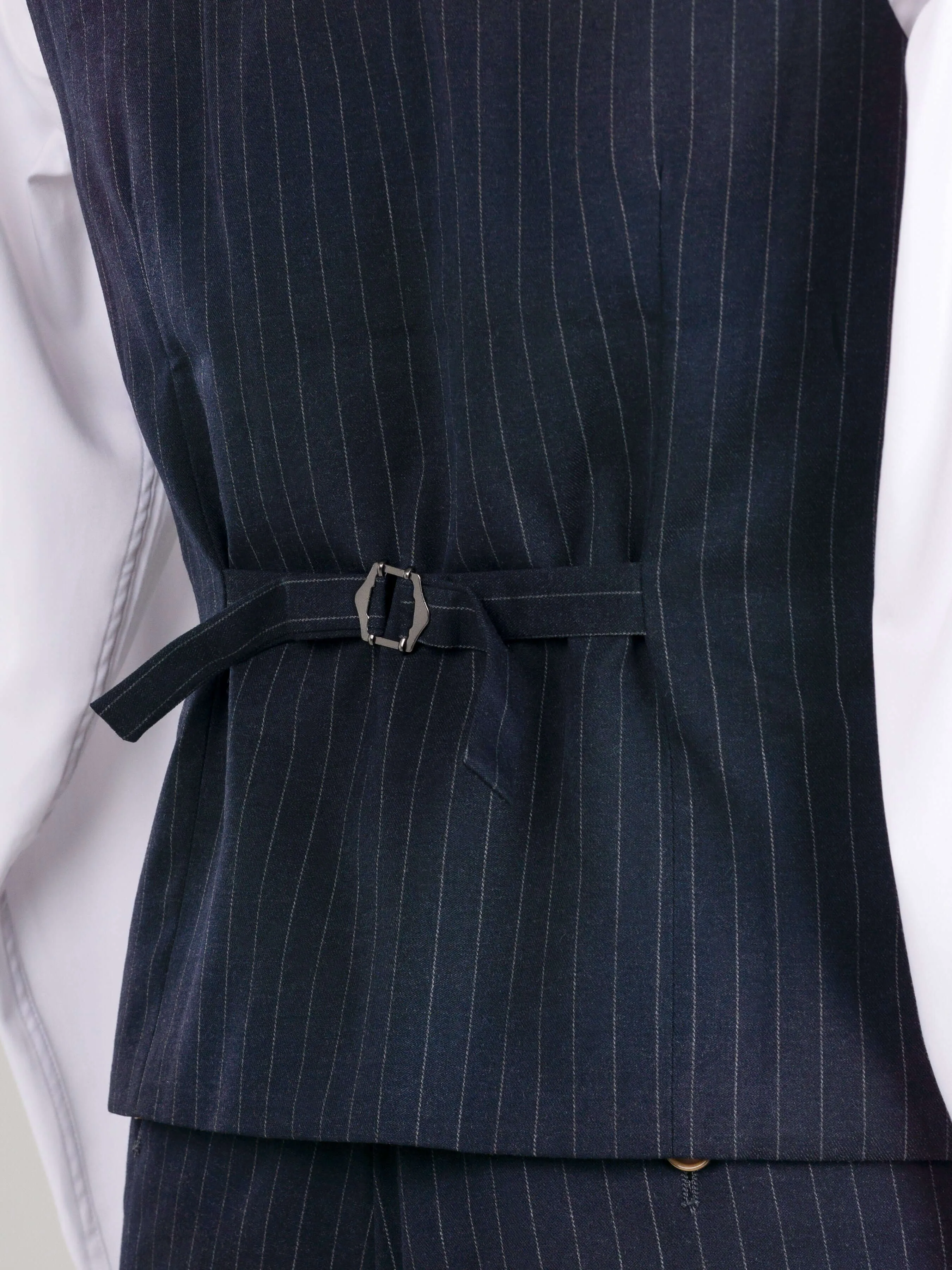 Vest - Navy Blue Pinstripes
