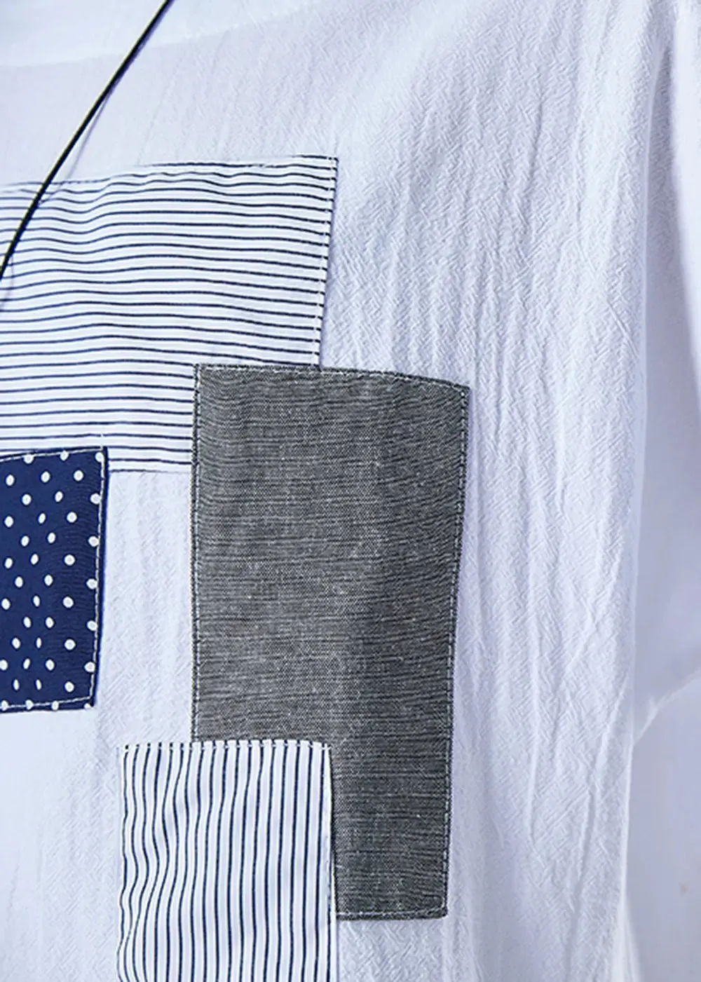 White Applique Cotton Tanks Summer