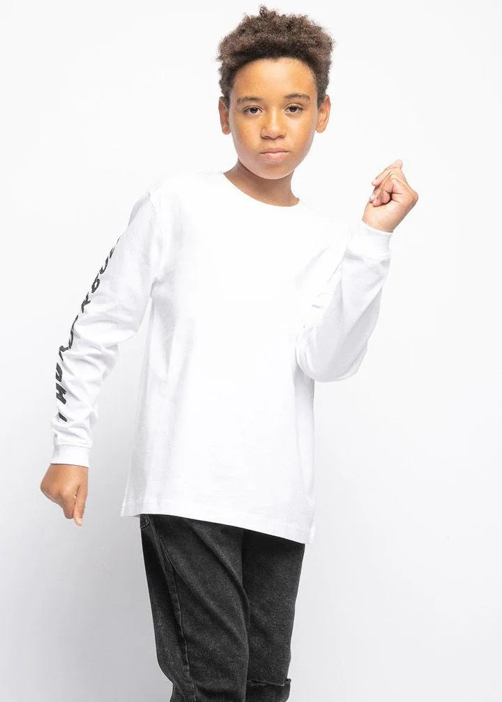 White Slogan Long Sleeve T-Shirt