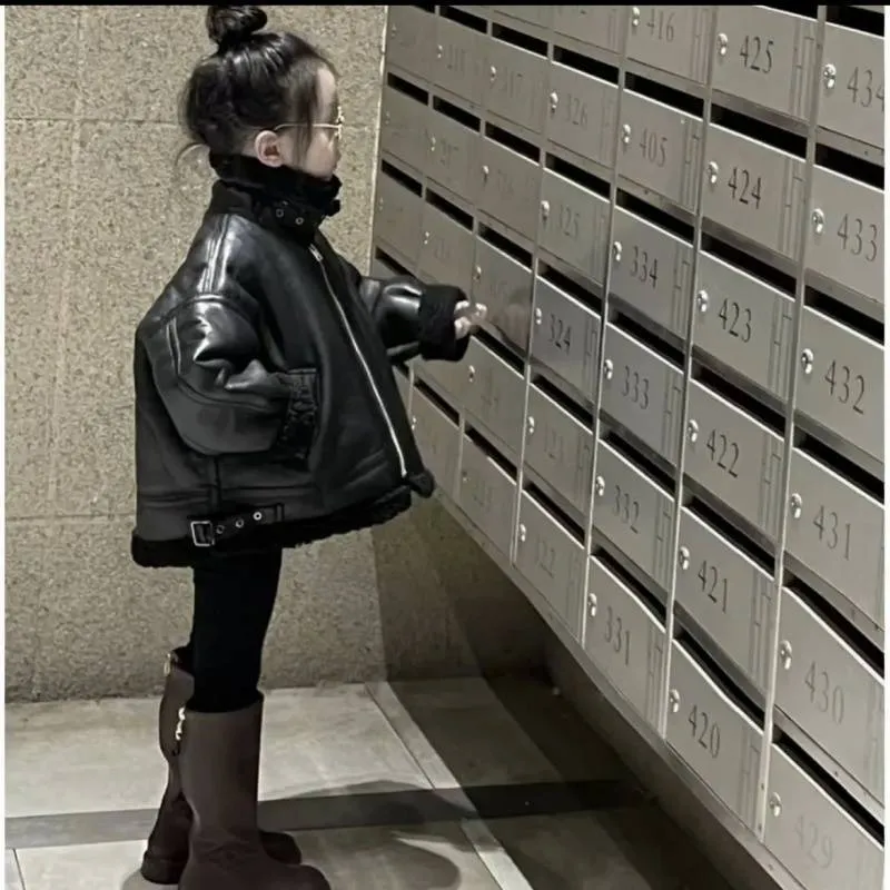 Wholesale PU Girls Plush Leather Jackets and Flying Jackets