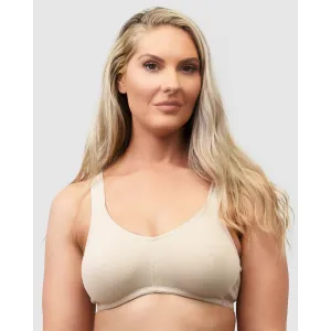 Wide Strap Wirefree Plus Size Organic Cotton Bra