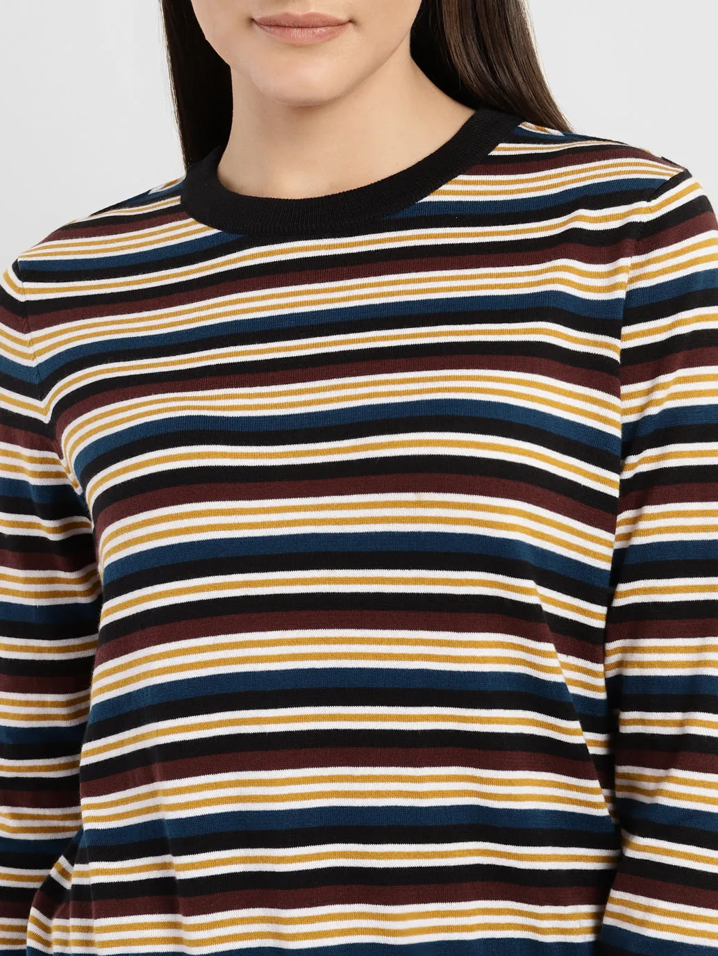 Women's Striped Crew Neck Sweater